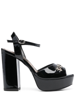 Philipp Plein 100mm logo-plaque platform sandals - Black