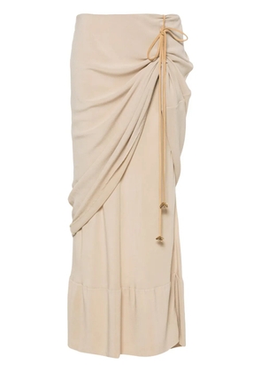 QUIRA crepe layered midi skirt - Neutrals