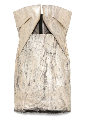 Rick Owens prong-detail mini dress - Gold