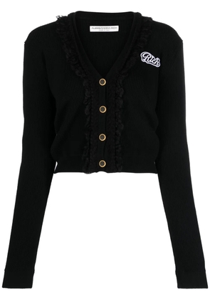 Alessandra Rich Rich ribbed-knit cardigan - Black