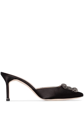 Manolo Blahnik Hangisi 70mm appliqué mules - Black