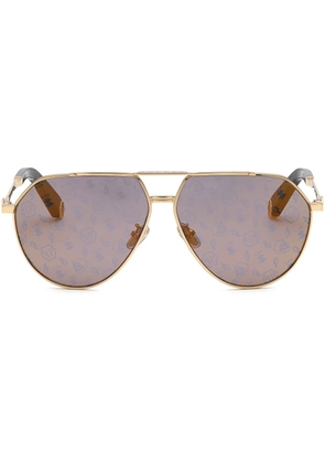 Philipp Plein Eyewear lens-decal pilot-frame sunglasses - Gold