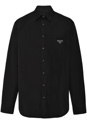 Prada enamel triangle-logo shirt - Black