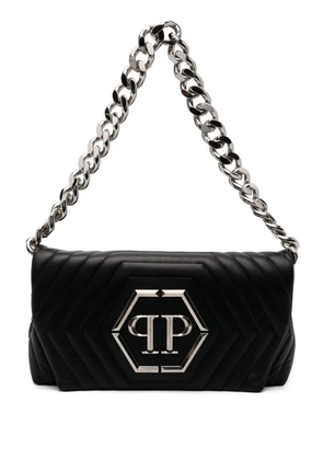 Philipp Plein Hexagon logo-plaque quilted shoulder bag - Black