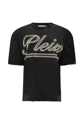 Philipp Plein logo-strass T-shirt - Black