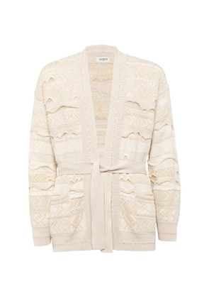 Laneus patterned belt cardigan - Neutrals