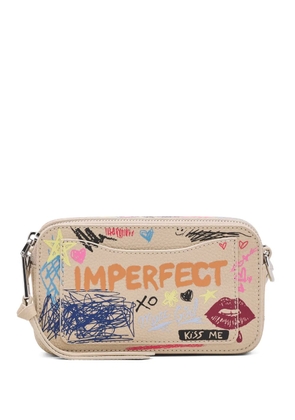 Marc Jacobs The Punk Scribble Snapshot leather crossbody bag - Neutrals
