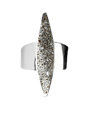 Parts of Four sterling-silver Crescent diamond-pavé bracelet