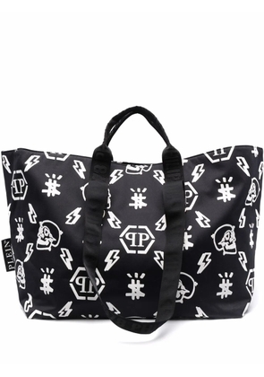 Philipp Plein monogram pattern tote bag - Black