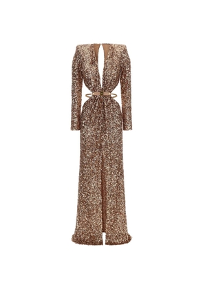 Elisabetta Franchi Red Carpet V-neck maxi dress - Neutrals