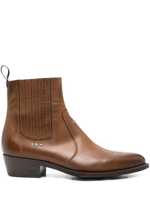 Lidfort stone-embellished leather boots - Brown