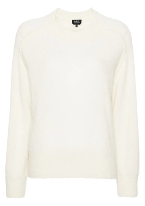 A.P.C. seam-detail wool blend jumper - White