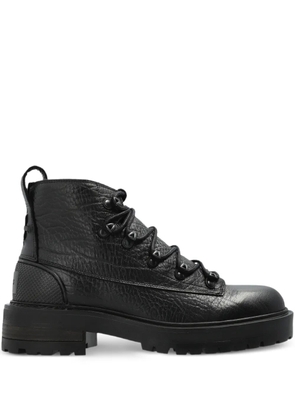 AllSaints grained lace-up mccoy boots - Black