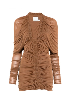 Christopher Esber Orion LS long-sleeve mini dress - Brown