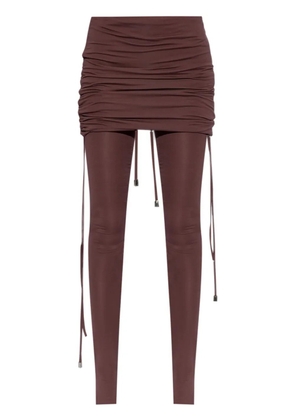 The Attico draped-design leggings - Brown