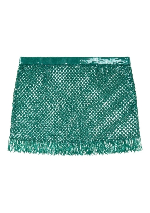 Alanui Nothing But Light fringed mini skirt - Green