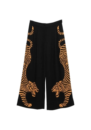 FARM Rio tiger-print trousers - Black