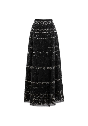 Saiid Kobeisy A-line beaded-embellishment maxi skirt - Black