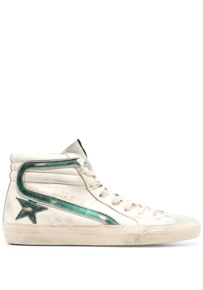 Golden Goose Slide distressed high-top sneakers - Neutrals