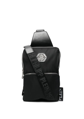Philipp Plein Hexagon logo plaque shoulder bag - Black