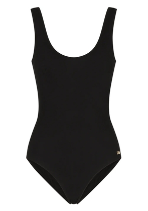 Dolce & Gabbana logo-tag scoop-back swimsuit - Black