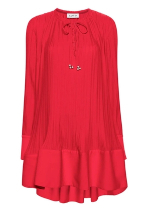 Lanvin plissé-effect crepe minidress - Red