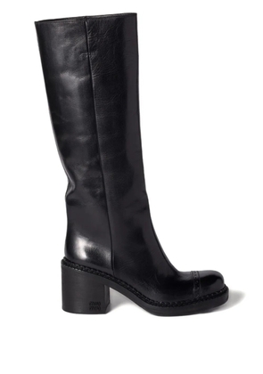 Miu Miu 75mm leather boots - Black