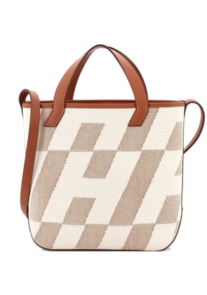 Hermès Pre-Owned Cabas H en Biais Tote Canvas with Leather 27 shoulder bag - Brown