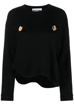 Moschino asymmetric-hem virgin wool jumper - Black