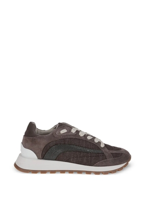Brunello Cucinelli bead-detail sneakers - Brown