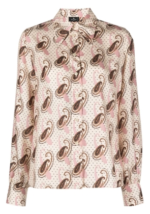 ETRO paisley-print silk shirt - Neutrals