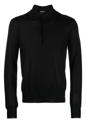 TOM FORD long-sleeve knitted polo shirt - Black