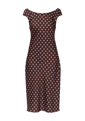 Posse polka dot midi dress - Brown