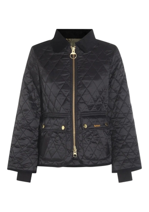 Barbour diamond-quilted zip-front coat - Black