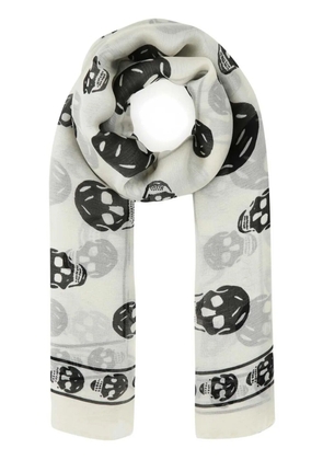 Alexander McQueen skull-print scarf - White