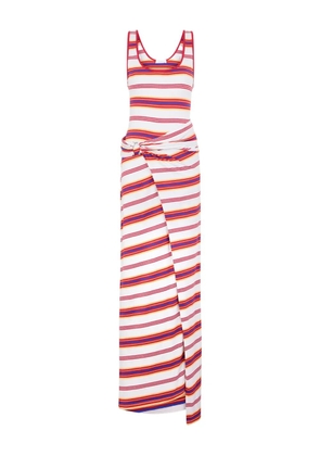 Rabanne striped maxi dress - White