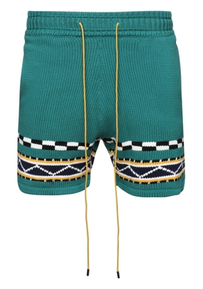 RHUDE Bateau intarsia-knit shorts - Green