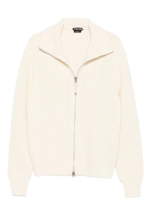 TOM FORD high-neck zip-front sweater - Neutrals