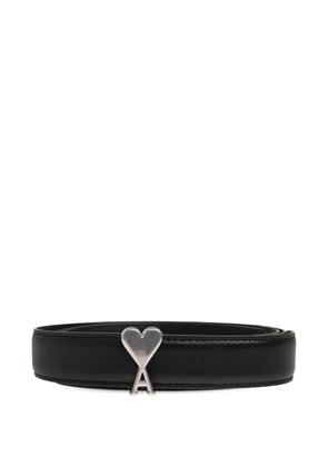 AMI Paris leather logo-buckle belt - Black