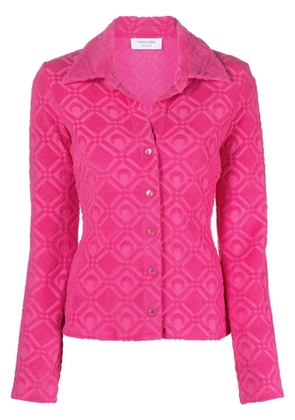 Marine Serre button-fastening jacquard top - Pink