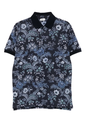 ETRO floral-print polo shirt - Blue