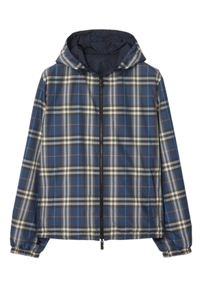 Burberry check-pattern hooded reversible jacket - Blue