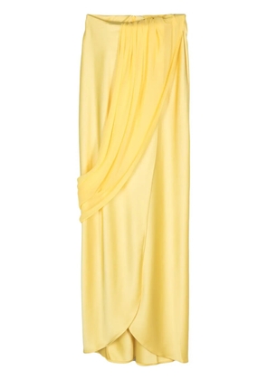 Paris Georgia Viola draped-panel maxi skirt - Yellow