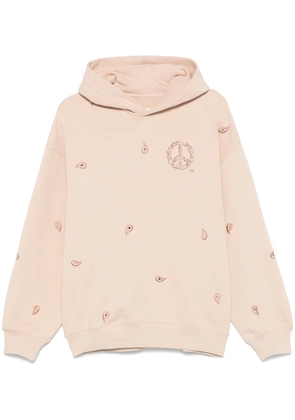 Emporio Armani peace sign-embroidered hoodie - Pink