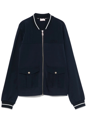 LIU JO logo-embroidered bomber jacket - Blue
