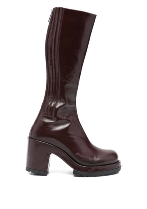 SAPIO 90mm patent-finish boots - Red