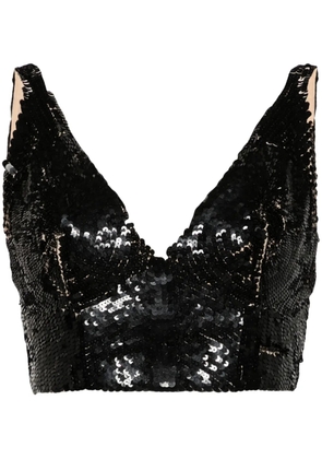 P.A.R.O.S.H. sequinned crop top - Black
