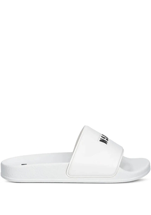 MSGM logo-embossed slides - White
