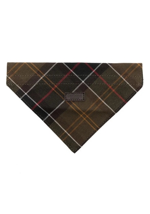 Barbour tartan logo-patch collar bandana - Green