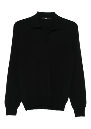 SAPIO merino wool polo shirt - Black